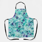 ジュエルブルーリーフパターン エプロン (正面)