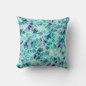ジュエルブルーリーフパターン クッション (正面)