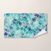 ジュエルブルーリーフパターン バスタオルセット (ハンドタオル)