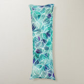 ジュエルブルーリーフパターン ボディピロー (正面縦)