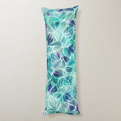 ジュエルブルーリーフパターン ボディピロー (裏面 (縦))