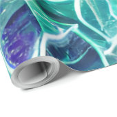 ジュエルブルーリーフパターン ラッピングペーパー (ロールコーナー)