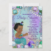 ジュエルマーメイドアフリカマーメイドベビーシャワー 招待状 (正面)