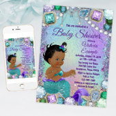 ジュエルマーメイドアフリカマーメイドベビーシャワー 招待状