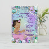 ジュエルマーメイドエスニックピンクマーメイドベビーシャワー 招待状 (スタンド正面)