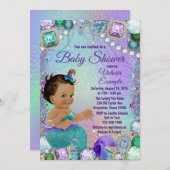 ジュエルマーメイドエスニックマーメイドベビーシャワー 招待状 (正面/裏面)