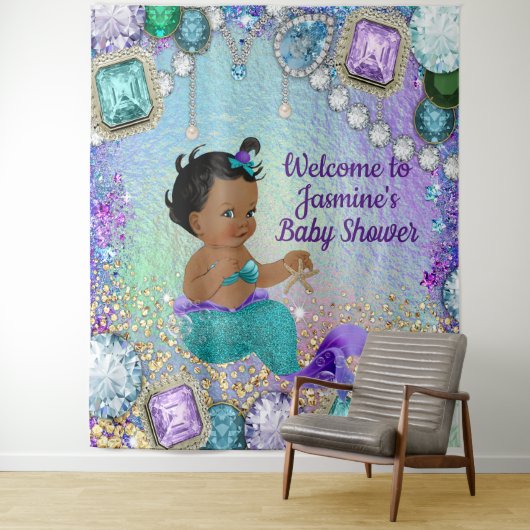 ジュエルマーメイドベイビーシャワーバックドロップ タペストリー (インサイチュ)