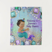 ジュエルマーメイドベビーシャワーバドロップバナー タペストリー (正面)