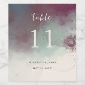 ジュエルモダントーンボホ結婚のテーブル番号 ワインラベル (シングルラベル)