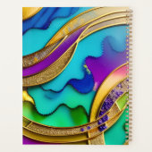 ジュエルモダン抽象芸術カラフル&金ゴールドモノグラム プランナー手帳 (裏面)