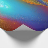 ジュエルレインボーカラーメタリックルック抽象デザイン ラッピングペーパー (角)