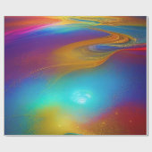 ジュエルレインボーカラーメタリックルック抽象デザイン ラッピングペーパー (フラット)