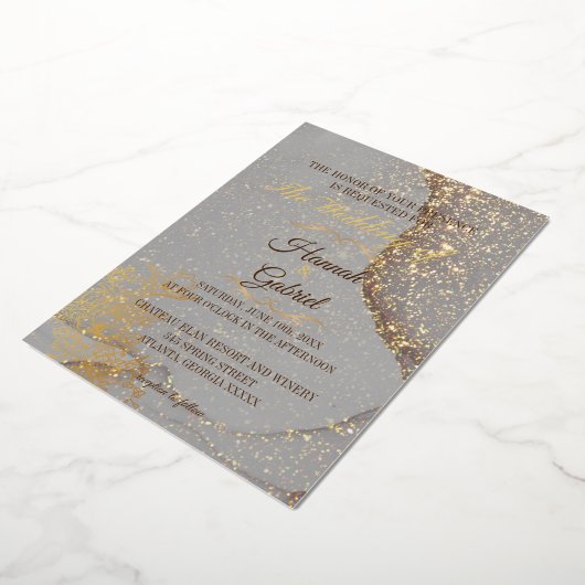 ジュエル収集スクリプト箔結婚式招待状 箔招待状 (回転した状態)