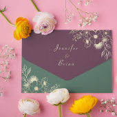 ジュエル結婚トーン オールインワン招待状