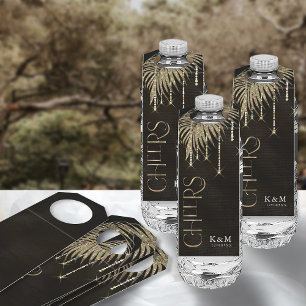 ジュエル結婚パームリーフの応援金ゴールドID830 ボトルネックタグ