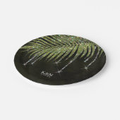 ジュエル結婚パームリーフの緑ID830 ペーパープレート (アングル)