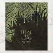 ジュエル結婚パームリーフの緑ID830 ワインラベル (シングルラベル)