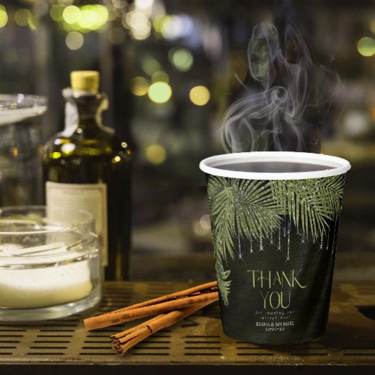 ジュエル結婚パームリーフの緑ID830 紙コップ