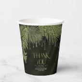 ジュエル結婚パームリーフの緑ID830 紙コップ (正面)