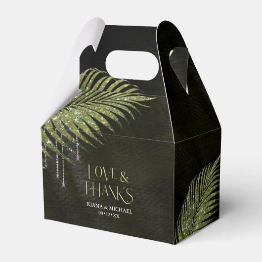 ジュエル結婚パームリーフの緑V2 ID830 フェイバーボックス (正面サイド)