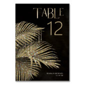 ジュエル結婚パームリーフの金ゴールドID830 テーブルナンバー (裏面)