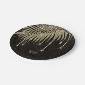 ジュエル結婚パームリーフの金ゴールドID830 ペーパープレート (アングル)