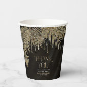 ジュエル結婚パームリーフの金ゴールドID830 紙コップ (正面)