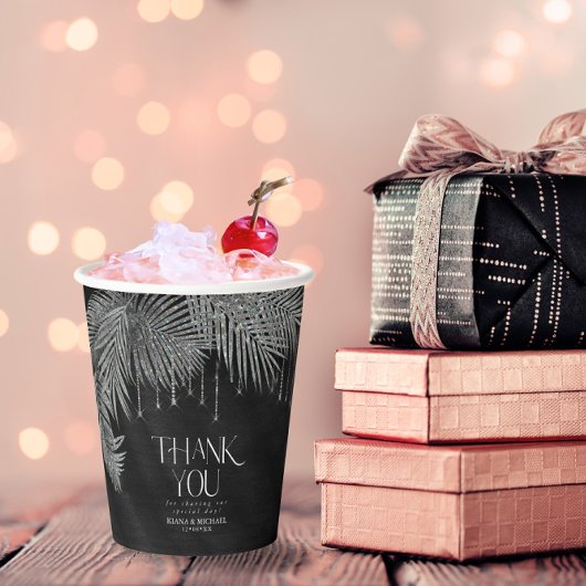 ジュエル結婚パームリーフの銀ID830 紙コップ