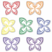 ジュエル蝶のアウトラインのストッカーセットステッカー シール (正面)