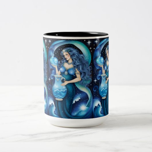 ジュエル銀河系〔占星術の〕十二宮図アクエリアス ツートーンマグカップ (中央)