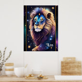 ジュエル銀河系〔占星術の〕十二宮図レオ ポスター (キッチン)