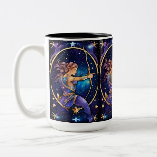 ジュエル銀河系〔占星術の〕十二宮図射手座 ツートーンマグカップ (左)