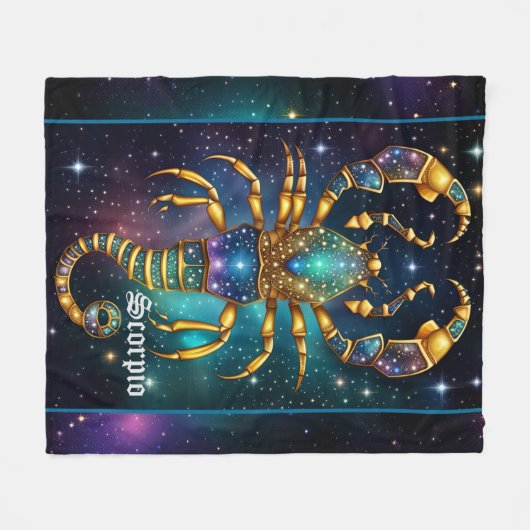ジュエル銀河系〔占星術の〕十二宮図蠍座 フリースブランケット (正面(横))