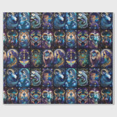 ジュエル銀河系〔占星術の〕十二宮図 ラッピングペーパー (フラット)