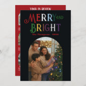 ジュエル トーンの「一年を振り返る」クリスマス フォト シーズンカード (正面/裏面)