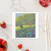 ジュエル・トーン・蝶が夏の草原に スタンダードカクテルナプキン (インサイチュ)