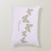 ジュエル バタフライ パープル ブルー ゴールド アクセントクッション (裏面(縦))