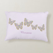 ジュエル バタフライ パープル ブルー ゴールド アクセントクッション (裏面)