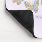 ジュエル バタフライ パープル ブルー ゴールド マウスパッド (コーナー)