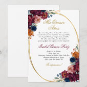 ジュエル フラワー スペイン語 キンセアニェラ 招待状 (正面/裏面)