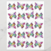 ジュエル レインボー クリスタル バタフライ スクラップブッキング ペーパー (裏面)