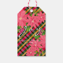 ジュエンクリスマスポインセチア柄 ビジネス ロゴ ギフト ギフトタグ