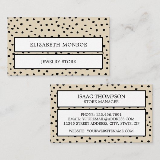 ジュエ点々のあるラー 名刺 (正面/裏面)