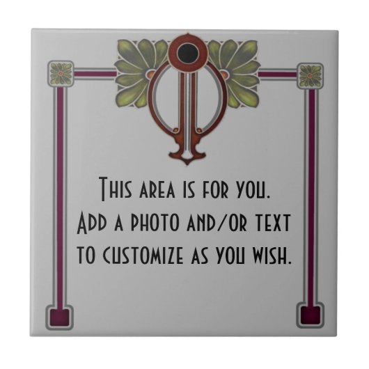 ジュゲンスティルアールヌーボー/デコc1900レプログレイバーグ タイル (正面)