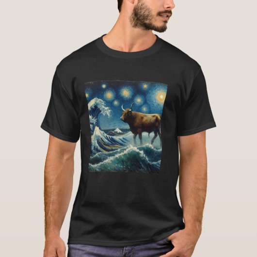 ジュゴン星夜海牛 Tシャツ (正面)