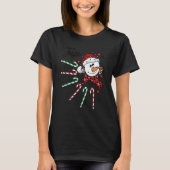 ジュジュ雪だるまキャンディーケーンクリスマスクリスマス おもしろい Tシャツ (正面)