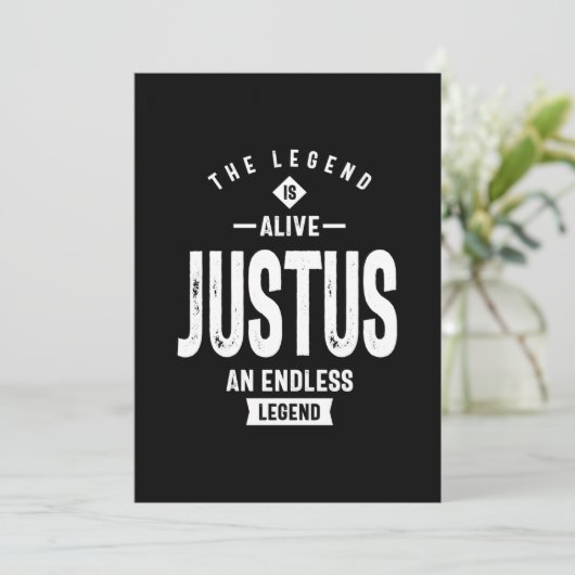 ジュスタパーソナライズされたー名誕生日ギフト サンキューカード (スタンド正面)