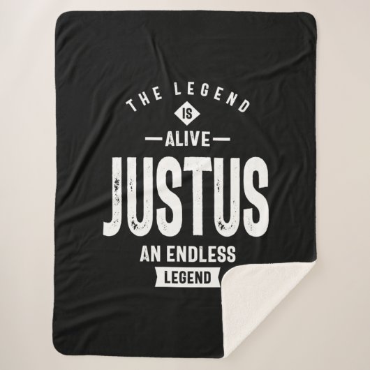 ジュスタパーソナライズされたー名誕生日ギフト シェルパブランケット (正面)