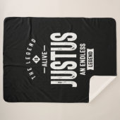 ジュスタパーソナライズされたー名誕生日ギフト シェルパブランケット (正面(横))