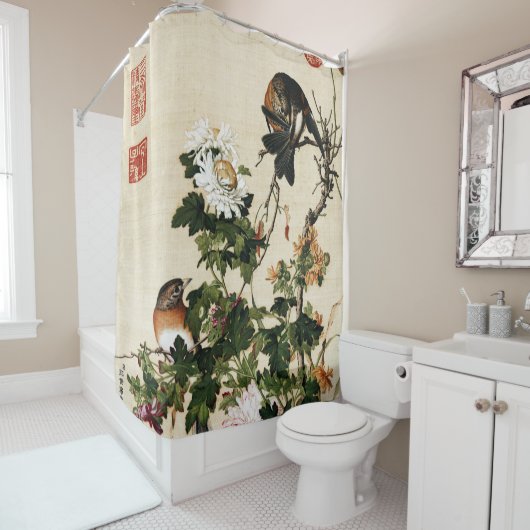 ジュゼッペカスティリオーネ – 菊ファインアート シャワーカーテン (インサイチュ)